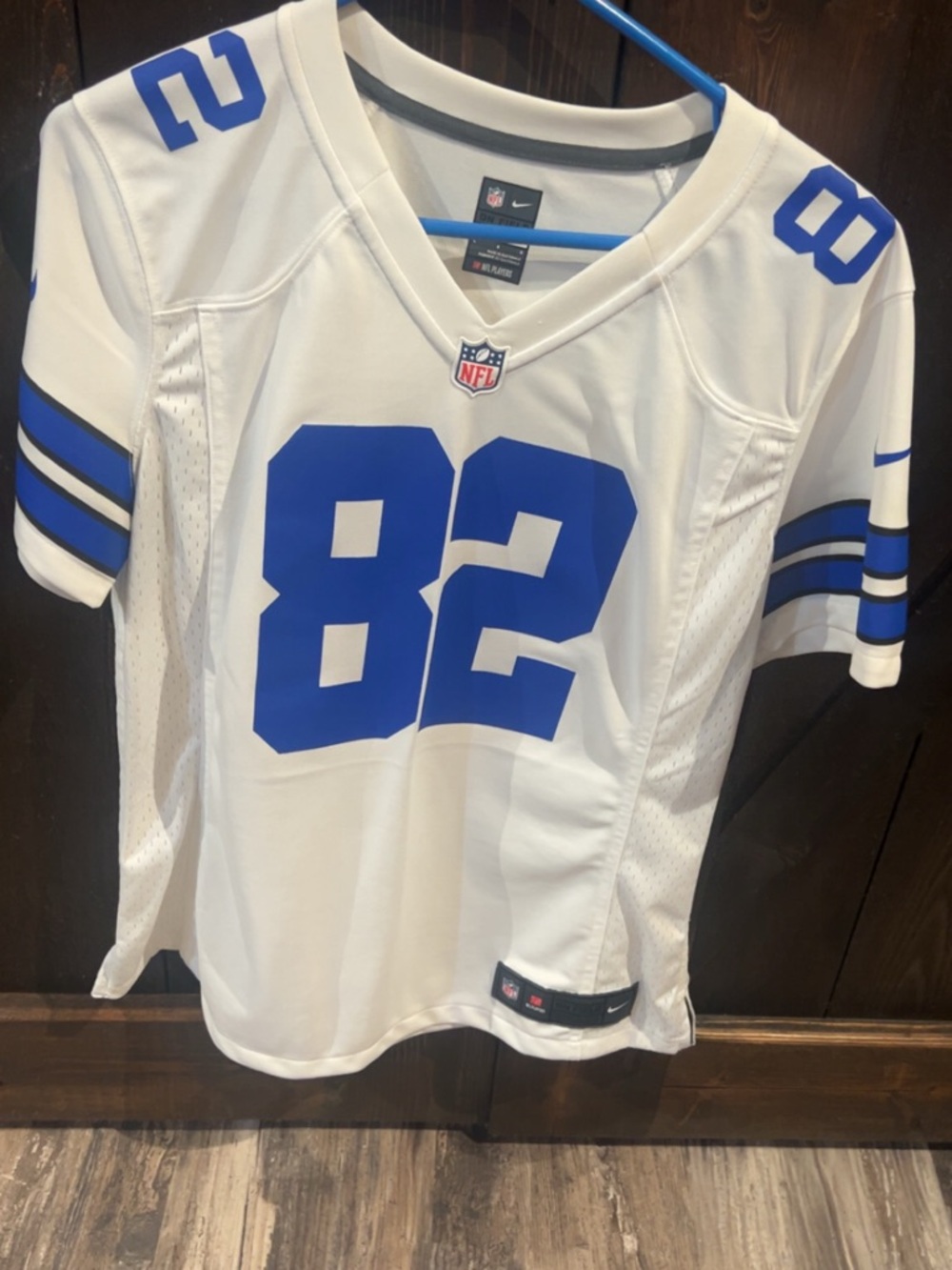 Nike White and Royal Blue #82 Dallas Cowboys Jersey